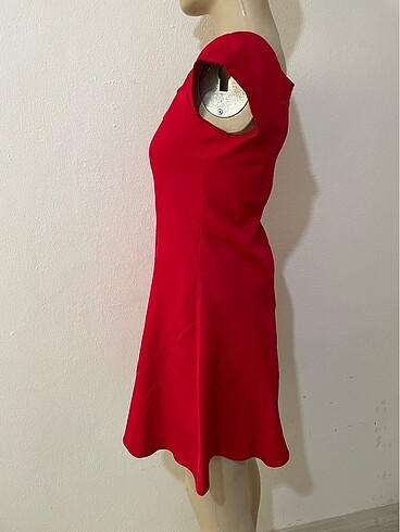 Standart beden kırmızı elbise - Görsel 5