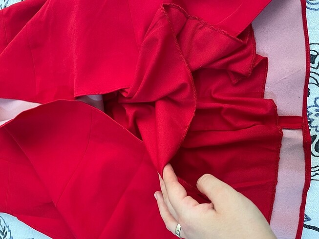 Standart beden kırmızı elbise - Görsel 8