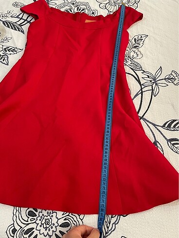 Standart beden kırmızı elbise - Görsel 7