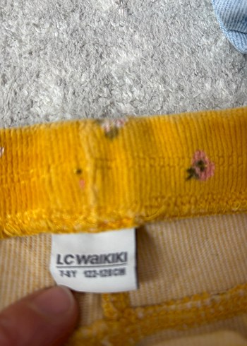 Kız Çocuk Sarı Düğmeli Dar Kesim Tayt - Görsel 3