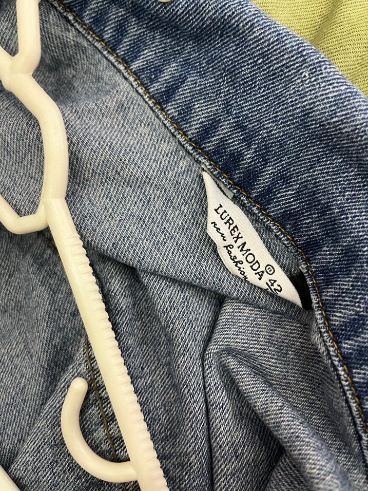 Düğmeli Gri Mavi Kadın Denim Ceket - Görsel 4