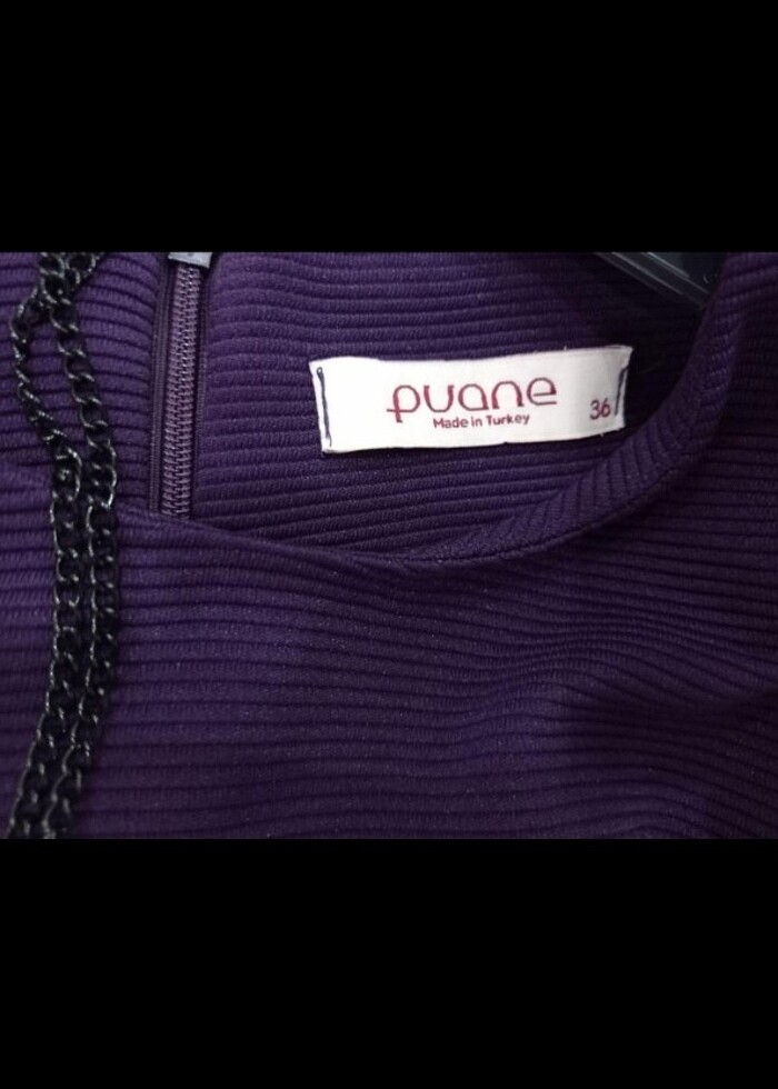 Dar kesim mor tesettür elbise - Görsel 3