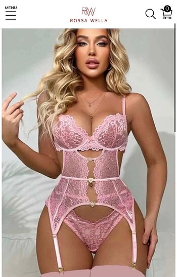 Pembe kalp aksesuar detaylı jartiyer takım 8465