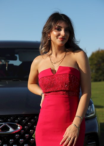 Kırmızı Straplez Uzun Abiye - Görsel 3