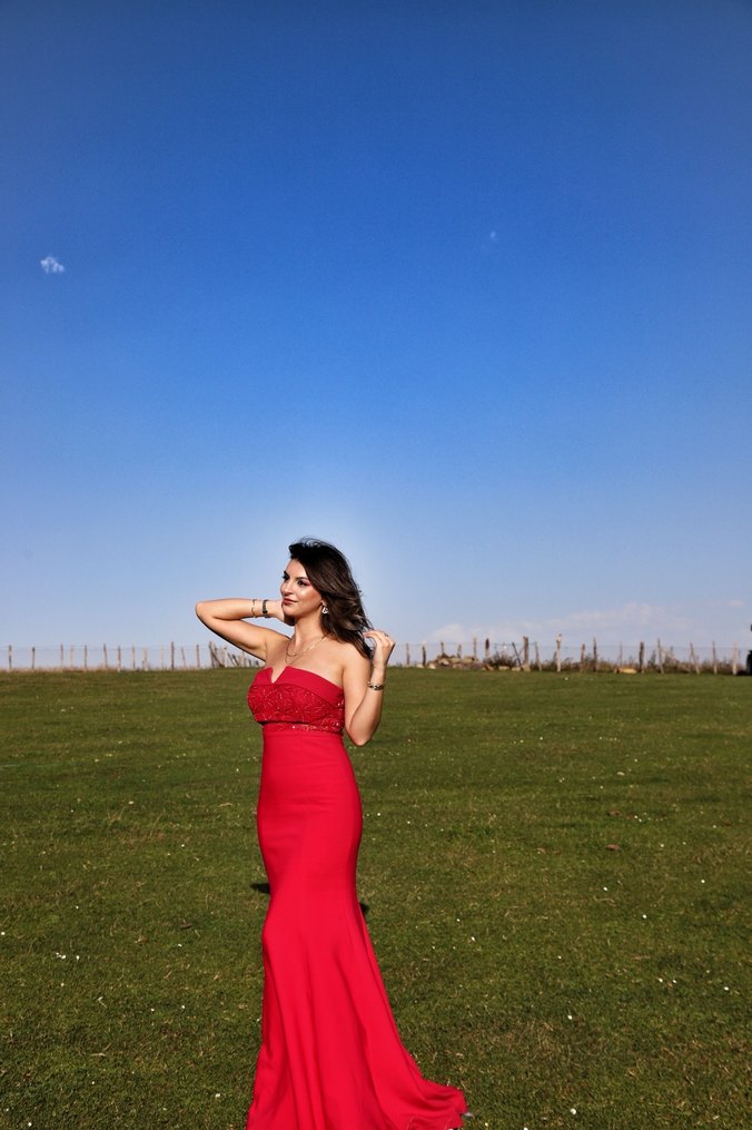 Kırmızı Straplez Uzun Abiye - Görsel 5