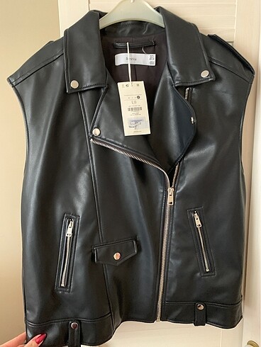 Bershka deri biker yelek