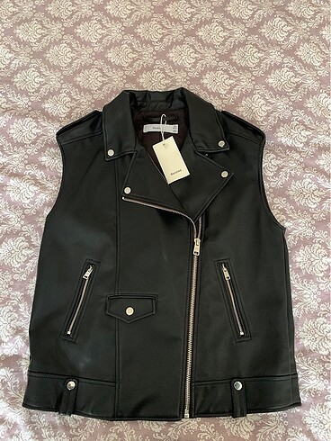 Bershka Bershka deri biker yelek