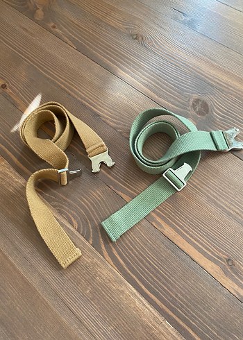 Bej ve Yeşil Keten Rahat Kesim Şortlar - Görsel 5