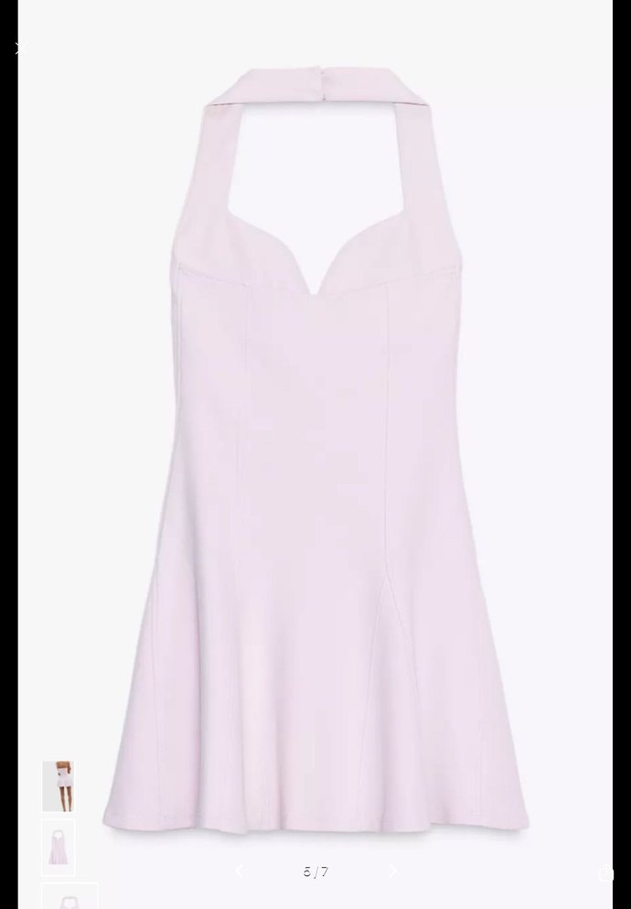 Pembe zara halter yaka elbise - Görsel 3