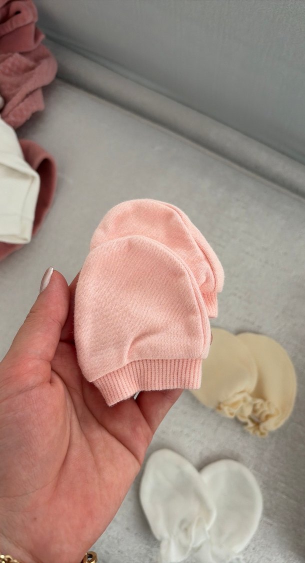 Kız Çocukları İçin Beyaz Örgü Eldiven - Görsel 2