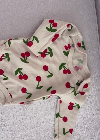 Kiraz Desenli Uzun Kollu Bebek Body - Görsel 3