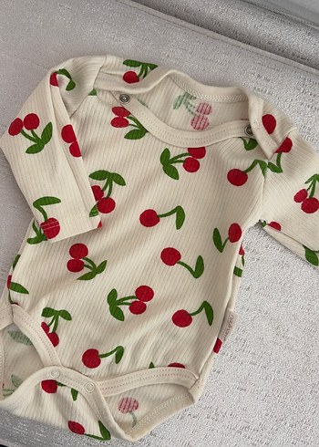 Kiraz Desenli Uzun Kollu Bebek Body - Görsel 2