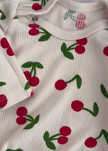 Kiraz Desenli Uzun Kollu Bebek Body - Görsel 5
