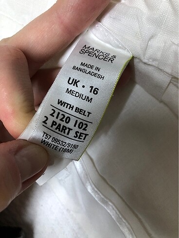 m Beden beyaz Renk Kumaş pantolon