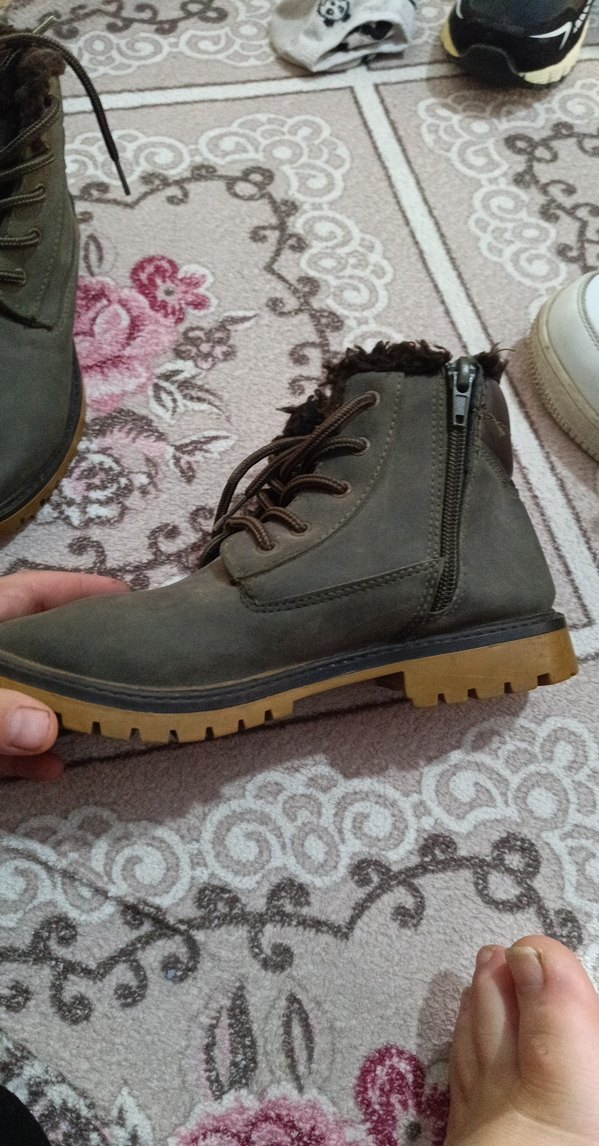 Kürklü Erkek Çocuk Gri Süet Bot - Görsel 2