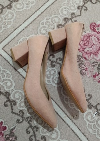 Pembe Süet Topuklu Kadın Stiletto - Görsel 4