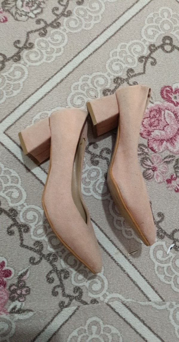 Pembe Süet Topuklu Kadın Stiletto - Görsel 4