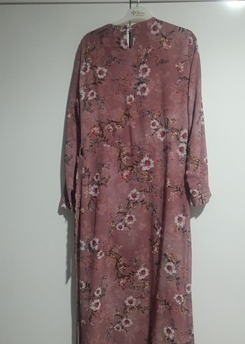 Pembe Çiçek Desenli Uzun Bohem Elbise - Görsel 4