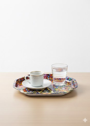 Renkli Eyfel Kulesi Desenli tepsi - Görsel 2