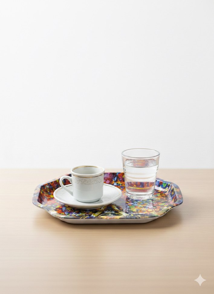 Renkli Eyfel Kulesi Desenli tepsi - Görsel 2