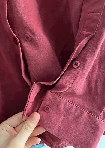 İpekyol Bordo Kadın Salaş Keten Gömlek - Görsel 3
