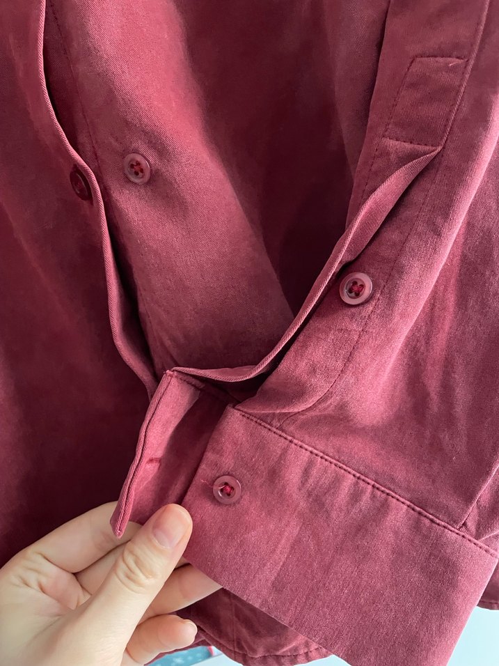 İpekyol Bordo Kadın Salaş Keten Gömlek - Görsel 3