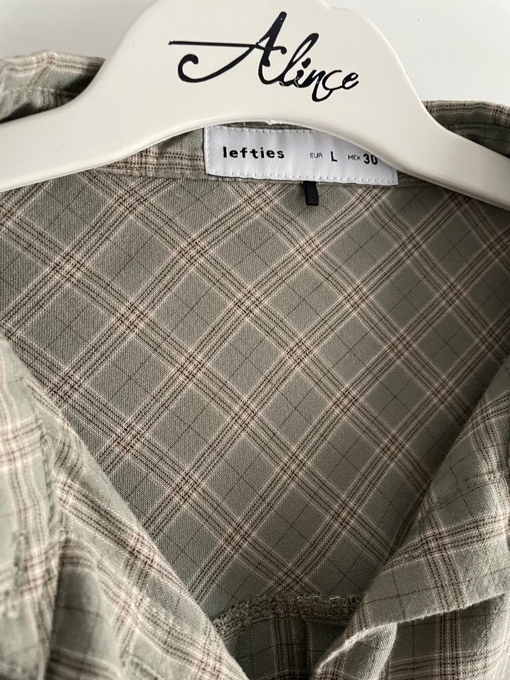 Lefties Düğmeli Uzun Kollu Kareli Kadın Gömlek - Görsel 4