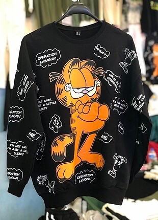 Garfield Temalı Yeni Sezon Oversize Sweatshirt 