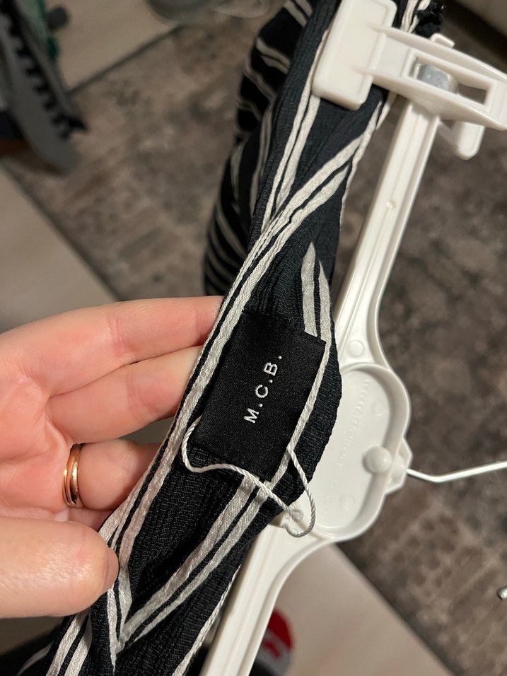 Kadın Siyah Çizgili  Midi Etek asimetrik - Görsel 2