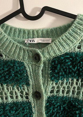 Yeşil Örgü Kadın Hırka - Görsel 2