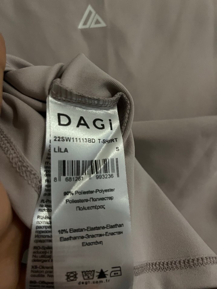 Lila Kısa Kollu Crop Spor Tişört - Görsel 3