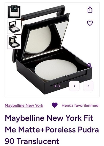 Maybelline New York Fit Me Matte+Poreless Pudra 90 Translucent - Görsel 2