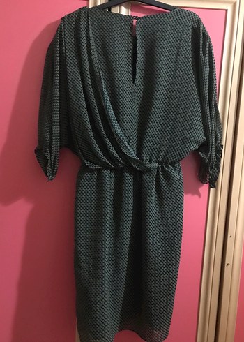 Parizyen Stil Midi Yeşil Kadın Elbise - Görsel 2