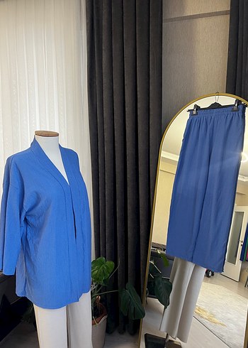 Mavi Kadın Mini Kimono