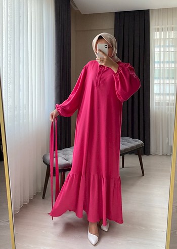 Pembe Uzun Salaş Elbise