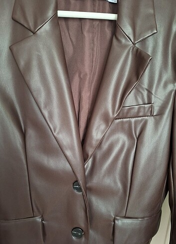 xs Beden BERSHKA DERİ BLAZER CEKET