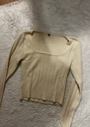 Bej Kadın Triko Uzun Kollu Kazak - Görsel 6