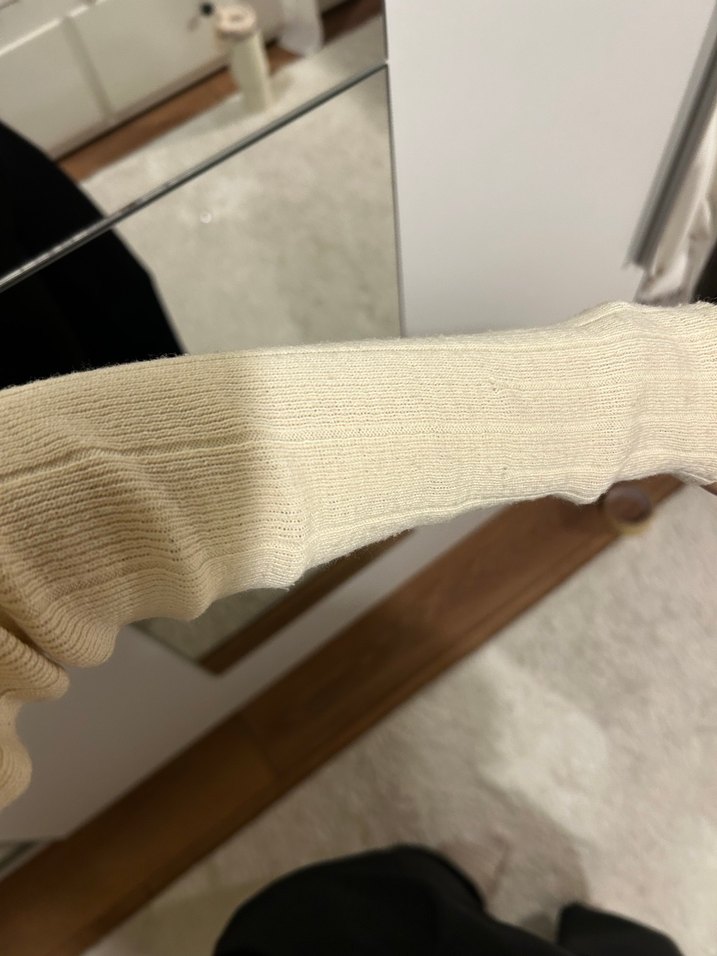 Bej Kadın Triko Uzun Kollu Kazak - Görsel 2