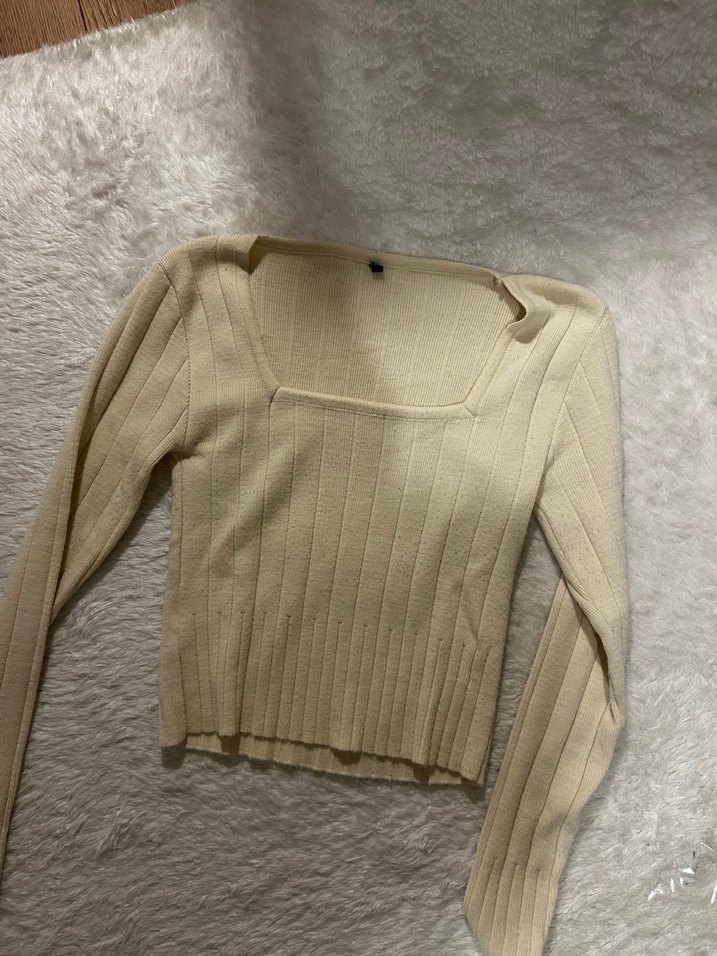 Bej Kadın Triko Uzun Kollu Kazak - Görsel 5