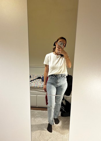 Kadın Kot Pantolon Metal Tokalı - Görsel 5