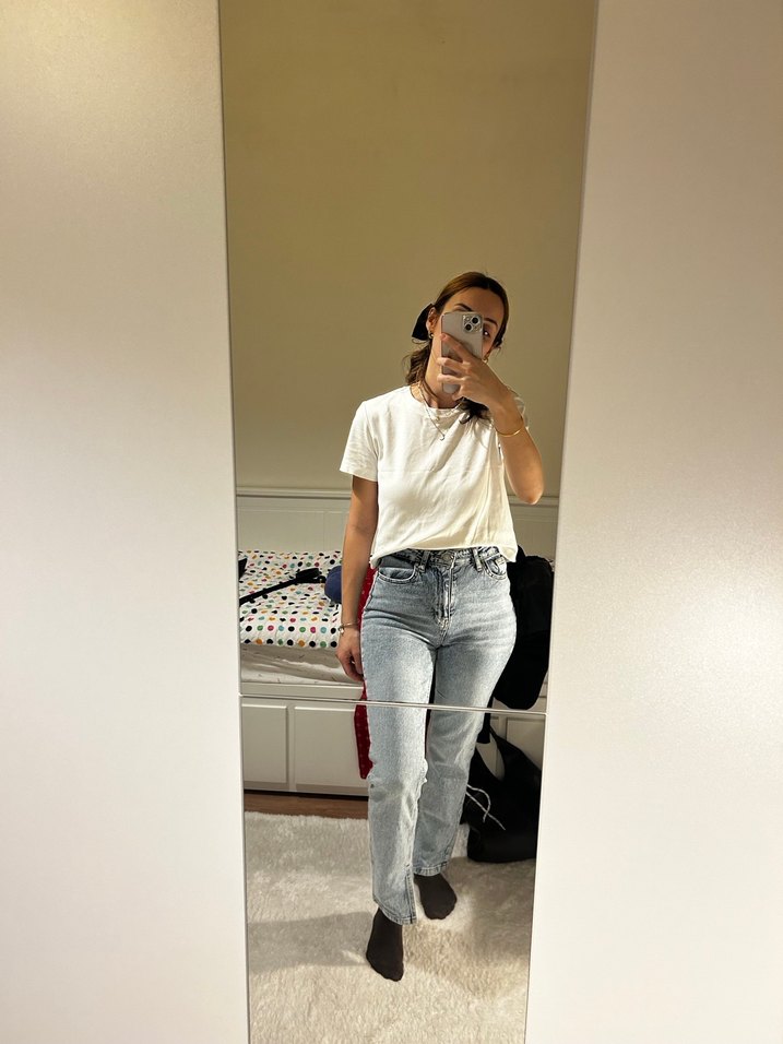 Kadın Kot Pantolon Metal Tokalı - Görsel 5