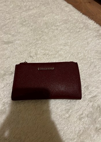 Bordo Deri Fermuarlı Kadın Cüzdanı - Görsel 2