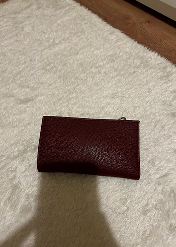 Bordo Deri Fermuarlı Kadın Cüzdanı - Görsel 3