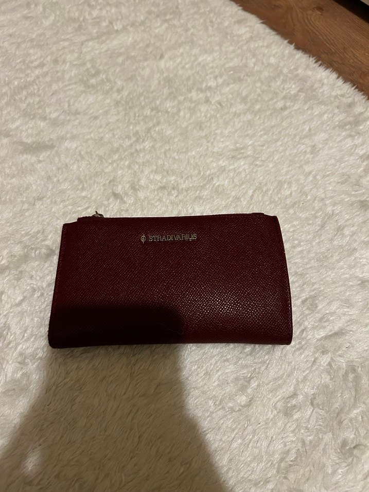 Bordo Deri Fermuarlı Kadın Cüzdanı - Görsel 2