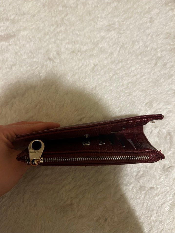 Bordo Deri Fermuarlı Kadın Cüzdanı - Görsel 5