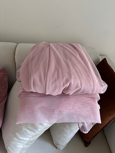  Beden Sık pile pembe fon iki kanat