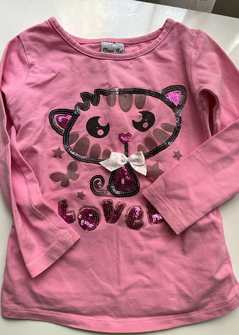 Kız Çocuk Gri Kısa Kollu Baskılı Tişört - Görsel 2