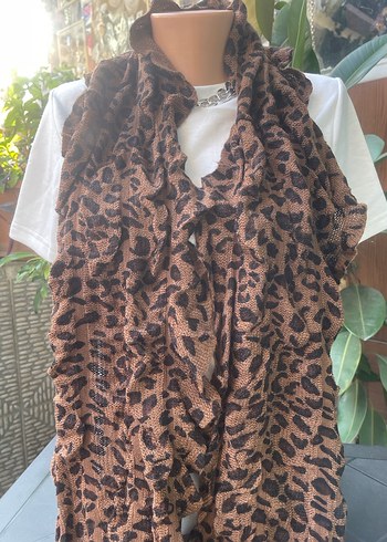 Leopar Desenli Kadın Şal yün - Görsel 2