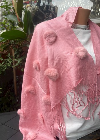 Kürklü Kadın Şal Yumuşacık - Görsel 3