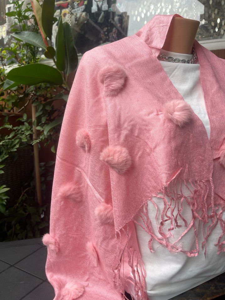 Kürklü Kadın Şal Yumuşacık - Görsel 3